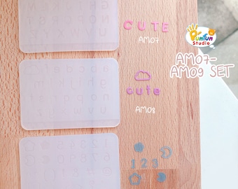 AM 07-09 SET / Alphabet Mold / Height 5-6 mm Thickness 0.3 - 0.4 mm / UV Resin Mold