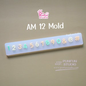 AM 12 Number / UV Resin Mold / Height 1 cm Thickness 2 mm / Silicone Mold