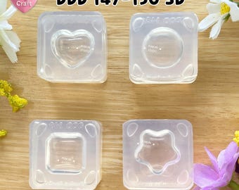 Molde DDD 147-150 3D / Molde de 2 piezas / Molde de resina UV transparente / Tamaño 2x2x1,2 cm