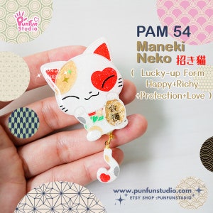 PAM 54 Lucky-up Form Cat / Happy + Richy + Protection + Love / Maneki Neko / Japanse Lucky Cat / Siliconen mal