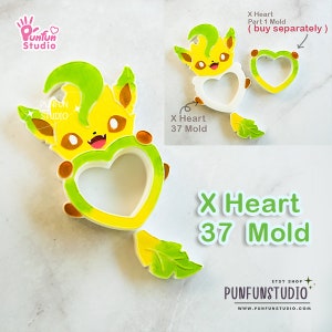 X Heart 37 Leafe Mold / Pokemold / Silicone Mold / Shaker Mold
