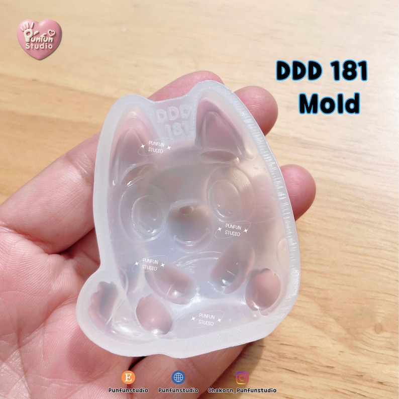DDD 181-185 Sweet Dog Family Mold / 3D Mold / Blue / High-relief / Silicone Mold / Epoxy Resin, Plaster, Soap, Candle Mold DDD 181 Bandi