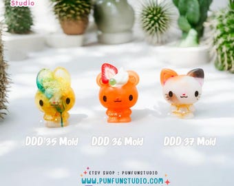 DDD 35, 36, 37 Tiny 3D Molds / Animal Mold  / UV Resin Mold / Earring Mold / Pendant Mold