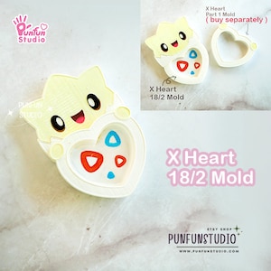 X Heart 18/2 Toke / Pokemold / Silicone Mold / Shaker Mold