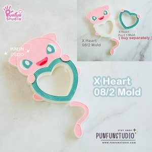 X Heart 08/2 Me / Pokemold / Silicone Mold / Shaker Mold