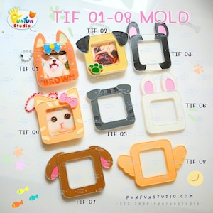 TIF 01, 02, 03, 04, 05, 06, 07, 08 mal / fotolijst mal / voor fotoformaat 3 x 3 cm / siliconen mal