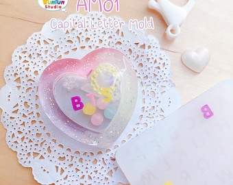 AM 01 Capital Letter Mold / Alphabet Mold / Height 5-6 mm Thickness 0.4 - 0.8 mm / UV Resin Mold