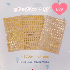 Adesivo Carta LS9 A - Z / Letra 4,5mm / 3 peças / Ouro