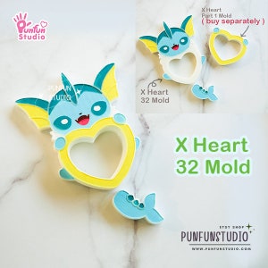 X Heart 32 Vapore / Pokemold / Silicone Mold / Shaker Mold