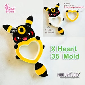 X Heart 35 Umbre / Pokemold / Silicone Mold / Shaker Mold
