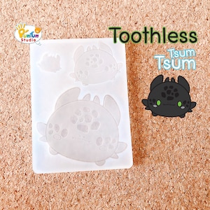 Toothless Tsum Tsum Mold / Kawaii Mold / Silicone Mold