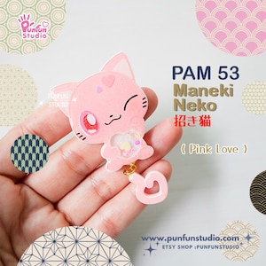 PAM 53 Pink Love Cat / Maneki Neko / Japanse gelukskat / siliconen mal