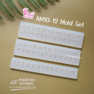 AM10-12 Mold SET / Height 0.7-1 cm Thickness 2 mm / UV Resin Mold / Alphabet Mold / Silicone Mold image 8