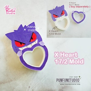 X Heart 17/2 Geng / Pokemold / Silicone Mold / Shaker Mold