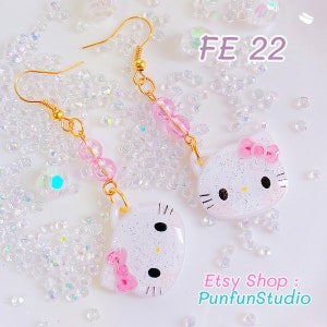 FE 22 Cutie Kitty Face Earring Mold / Face Earring Mold / Silicone Mold/UV Resin Mold
