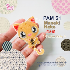 PAM 51 Golden Richy Cat / Maneki Neko / Japanse gelukskat / siliconen mal