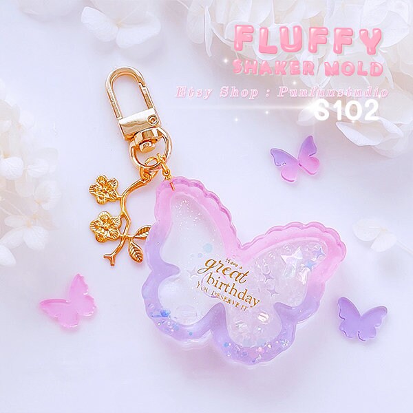 S102 Fluffy Butterfly Shaker Mold / Butterfly Shaker / Shaker Mold / Silicone Mold