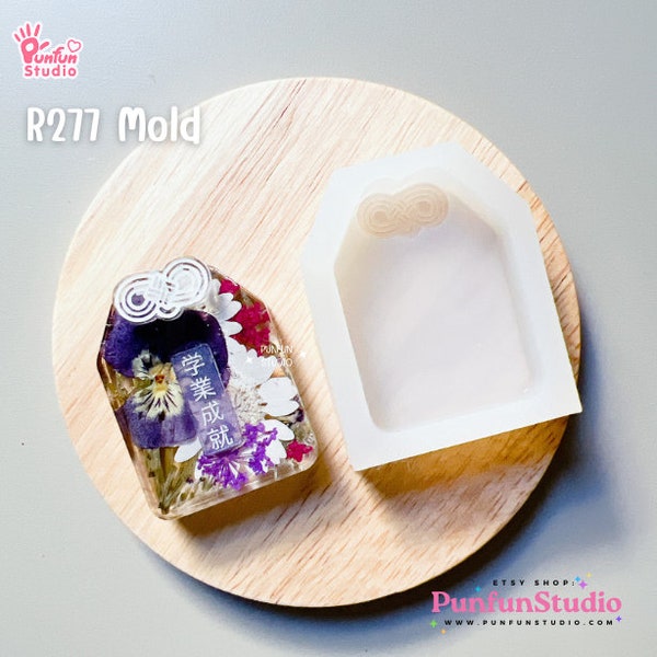 R277 Omamori with Bow Mold / Thickness 8+2 mm / Silicone Mold / Epoxy Resin Mold