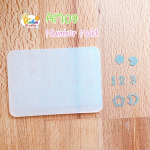 AM 09 Number Mold / Alphabet Mold / Height 5-6 mm Thickness 0.3 - 0.4 mm / UV Resin Mold