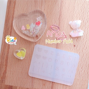 AM 03 Number Mold / Alphabet Mold / Height 5-6 mm Thickness 0.3 - 0.4 mm / UV Resin Mold