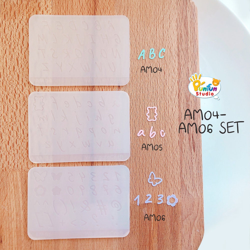 AM10-12 Mold SET / Height 0.7-1 cm Thickness 2 mm / UV Resin Mold / Alphabet  Mold / Silicone Mold - Punfun Studio Silicone Mold Stamper Resin Supply  Craft Accessories