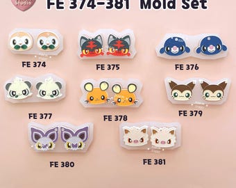 Juego de moldes para pendientes FE 374-381 / Molde de silicona / Molde de resina UV