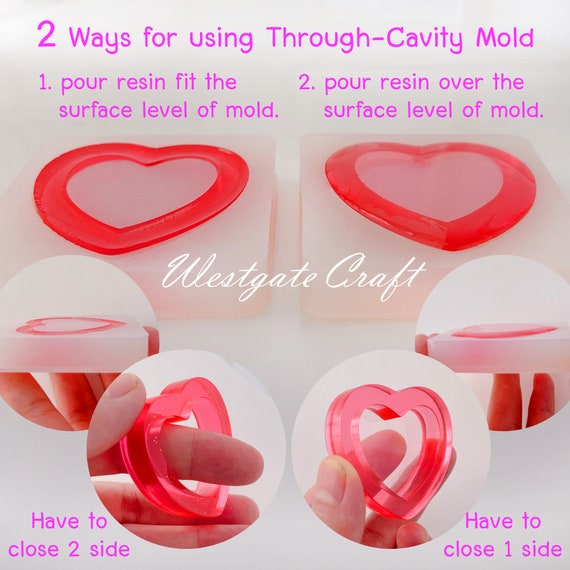 Heart Resin Shaker Mold Silicone  Epoxy Resin Silicone Mold Heart