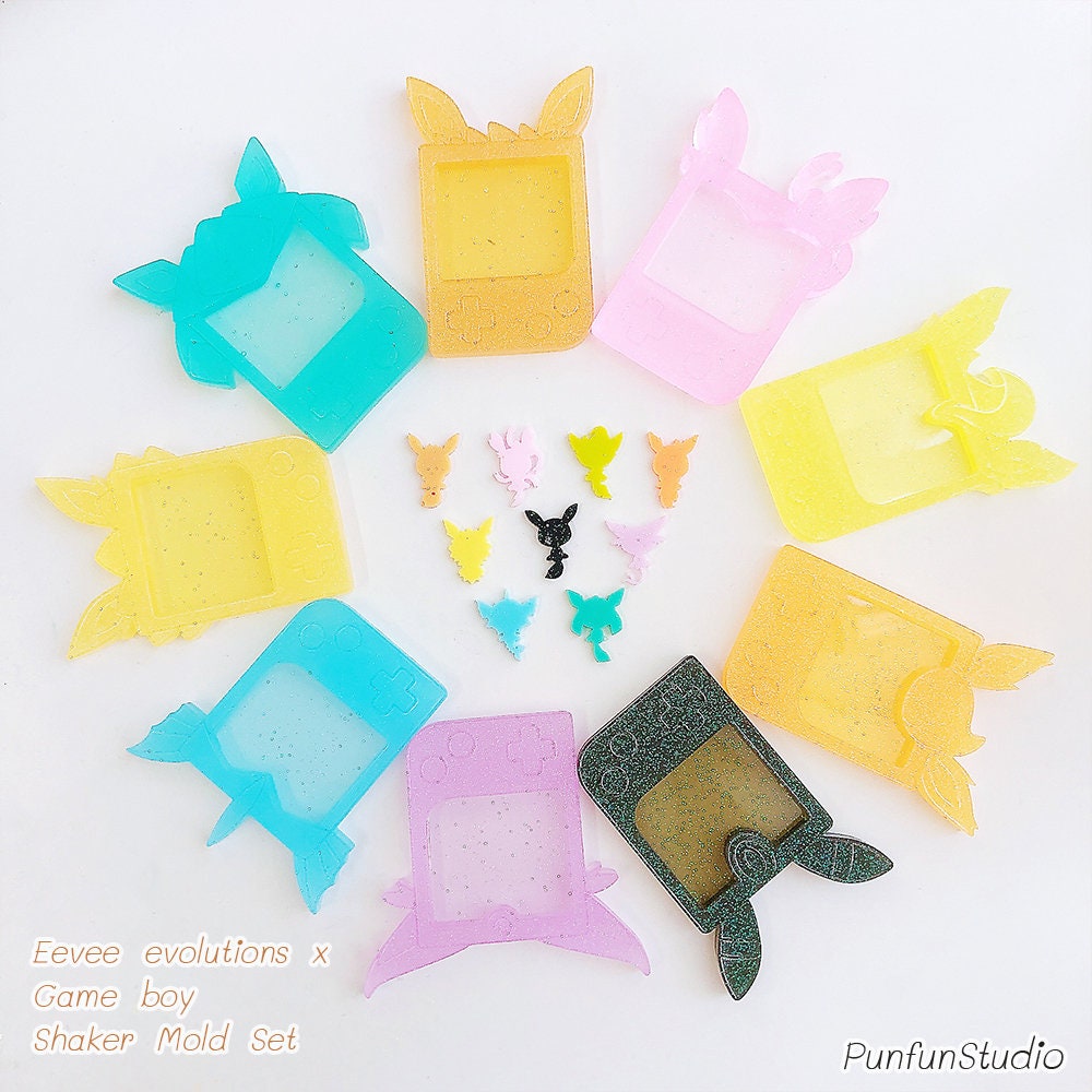 Eev evo x Game Boy Mold Set / 9 + 1 / Pokemold  / Silicone Mold / Sha…