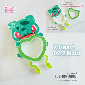 X Heart 02/2 Bulba / Pokemold / Silicone Mold / Shaker Mold