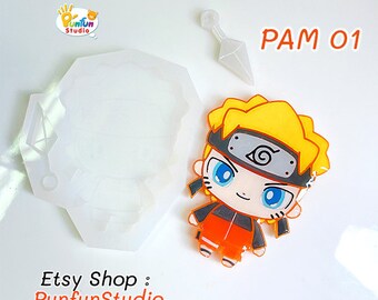 PAM 01 Ninja Moule / Peinture Anime Moule / + Kunai / Moule en silicone