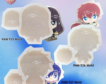 Moldes PAM 525, 526, 527 / Yuri Low, Asbel Lha, Leon Mag / Molde para pintar anime / Molde de silicona