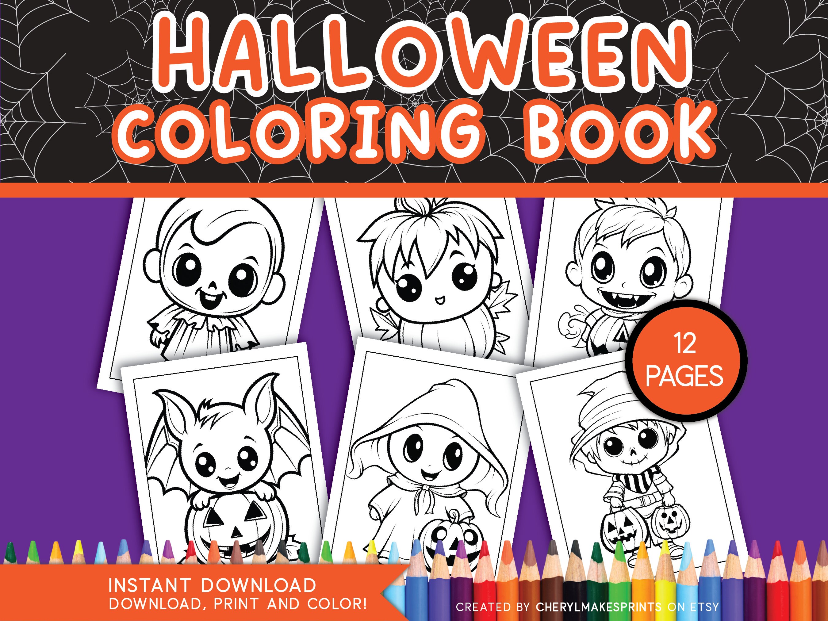 Halloween Coloring Book Printable Halloween Coloring Pages Etsy Halloween Coloring Book Printable Halloween Coloring Pages Etsy