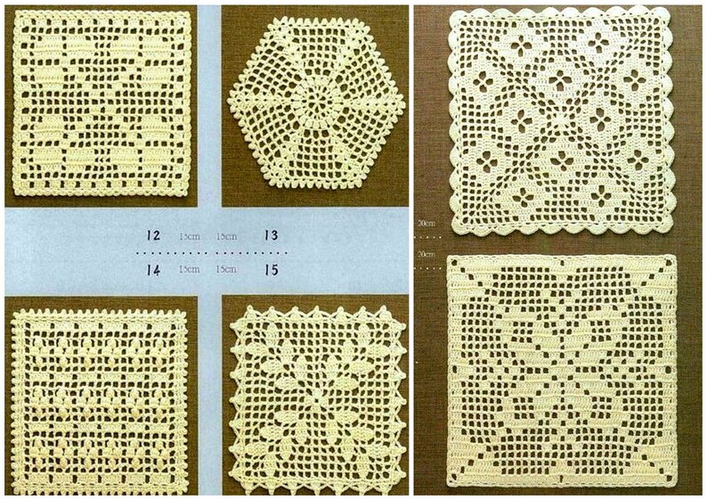92 JAPANESE CROCHET PATTERN-\u201cCrochet Motif and Edging\u201d-Japanese Craft E-Book #350.Instant Download Pdf file.