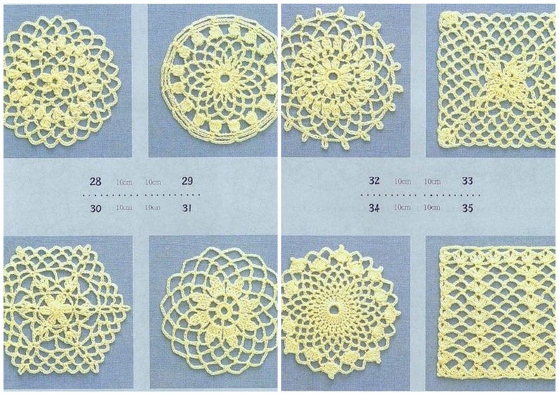 92 JAPANESE CROCHET PATTERN-\u201cCrochet Motif and Edging\u201d-Japanese Craft E-Book #350.Instant Download Pdf file.