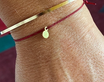 Letter bracelet from hand stamped | choose a letter or number * the color of the ribbon is selectable * süssmädchen * Initial wristband *