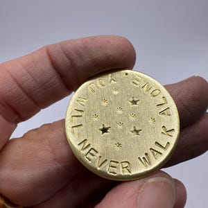 You Will Never Walk Alone Pocket Token – Gift for Brother, Sister or Family, Mini Hug Coin, Encouragement Keepsake
