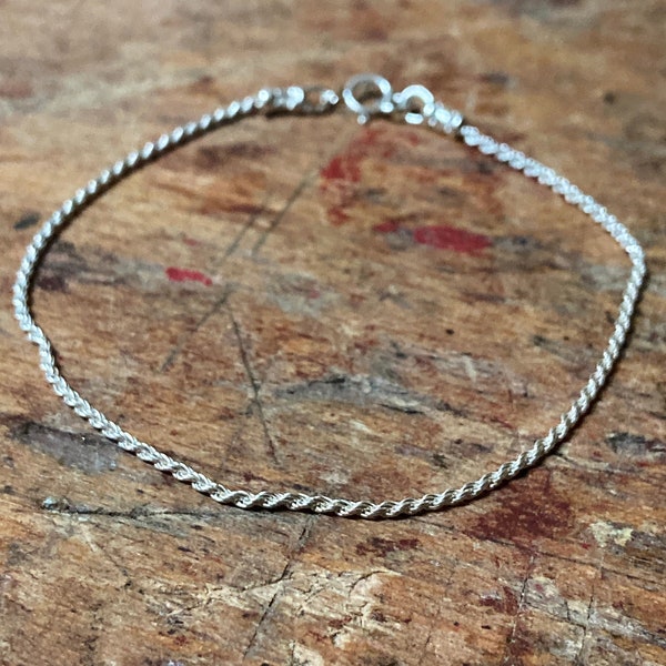 Bracelet or anklet * gentle chain model rope chain in 925 sterling silver