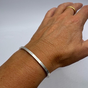 Bracelet fait main en argent 925, flexible et sans nickel, cadeau de mariage unisexe, bijoux minimalistes - 2,5x2,5 mm
