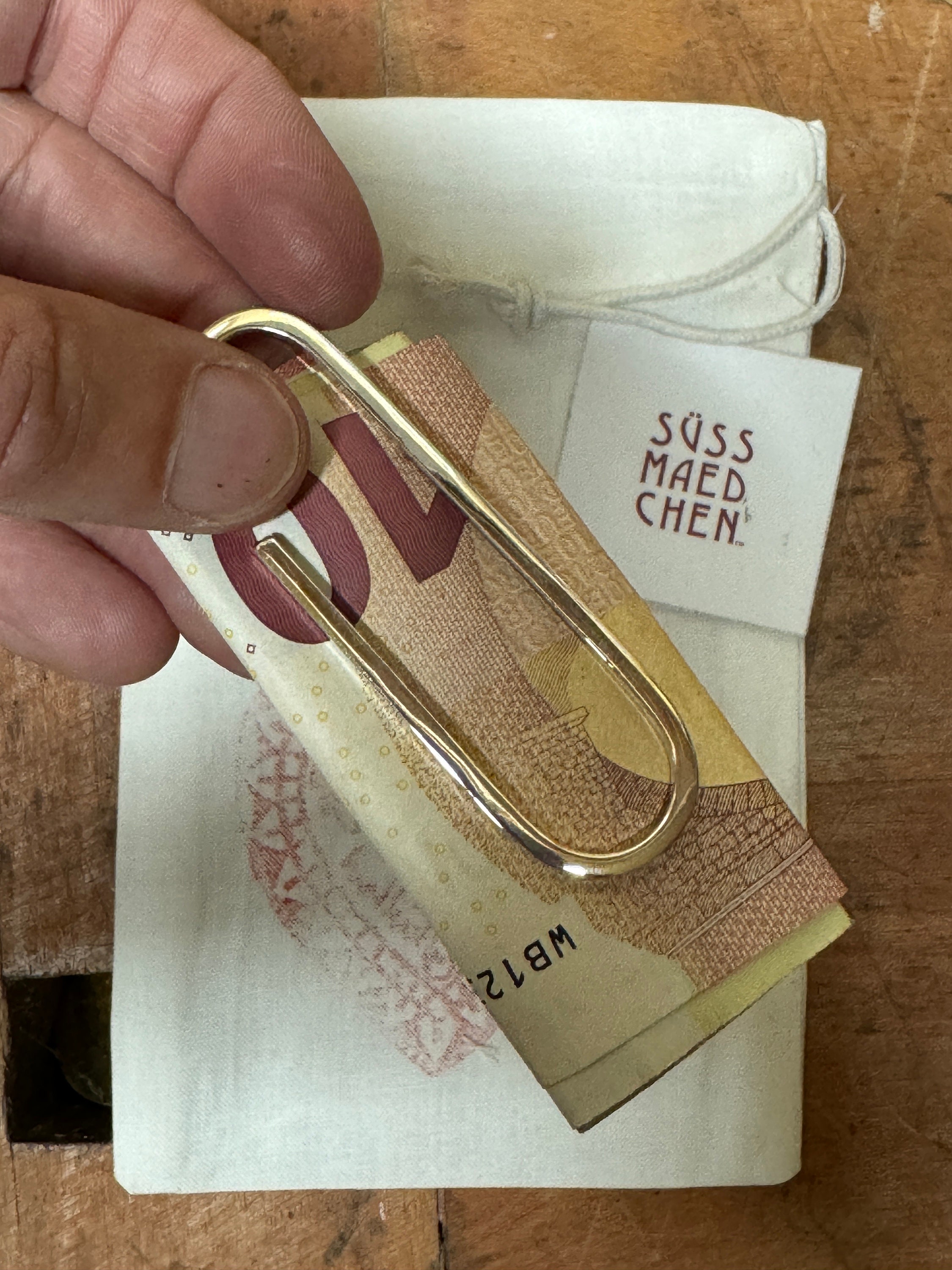 Double Sided Ribbed Money Clip 925 Sterling Silver English