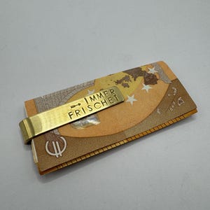 Hand Stamped Brass Money Clip – Personalized Gift for Him, Minimalist Wallet Alternative, Groom or Dad Gift, Matte Patina Finish