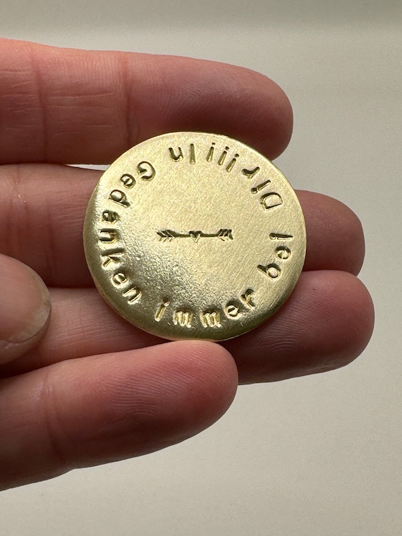 In Gedanken immer bei Dir Münze als Wegbegleiter oder Taschenumarmung