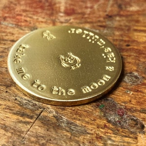 YOUR TEXT - coin as a good luck charm when exam * companion or encourager, pocket token hug as a personalized gift, hand-stamped plaque