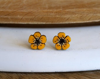 Boucles d'oreilles puces fleurs