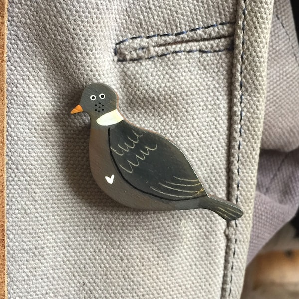 Broche pigeon ramier