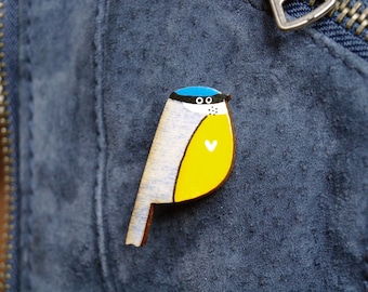 Bluetit brooch