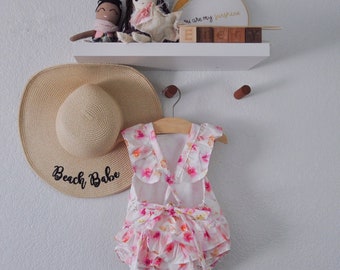 girls romper, ruffled bum , first birthday outfit, ready to ship