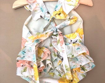 Baby romper,birthday outfit, photo prop, vintage floral romper, read description/she loves her mama