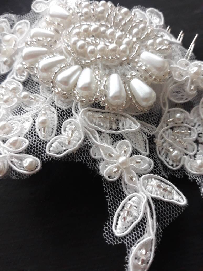 IVY White Ivory Lace Bridal Crystals Diamanté Rhinestone - Etsy UK
