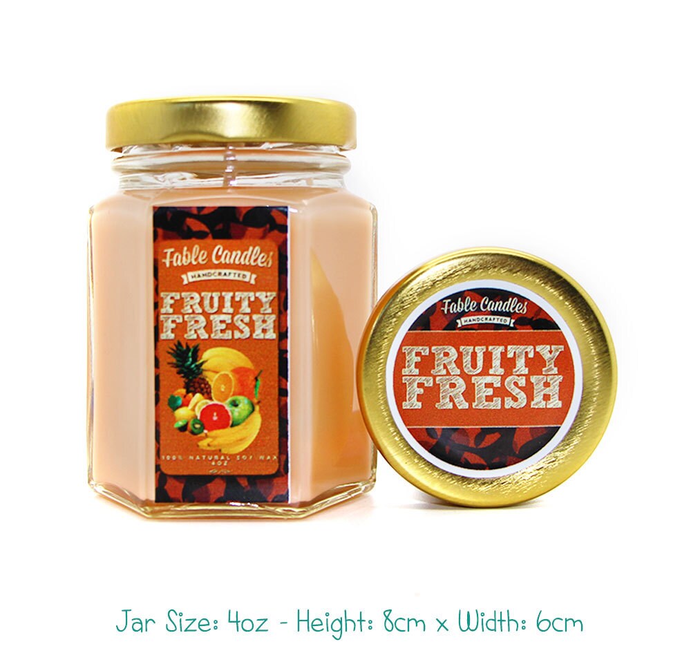 Fruity Fresh Scented Soy Candle Handmade Scented Candle Etsy