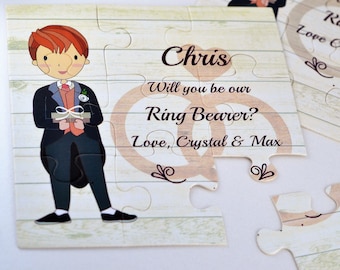 Be our Ring Bearer, Ring Bearer card, Will you be our Ring bearer, Ring bearer puzzle card, Page boy Proposal